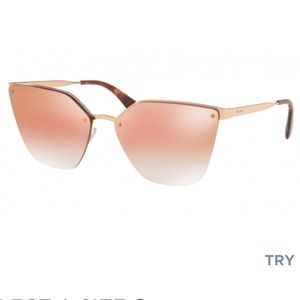Prada mirrored rose gold sunglasses. Never worn in amazing condition!